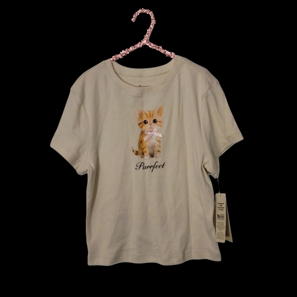Girls Size MED Cat T-Shirt